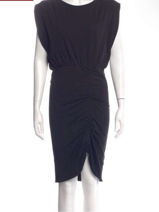 The Kooples Dresses & Skirts - The Kooples Ruched  Dress with Padded Shoulders Black medium